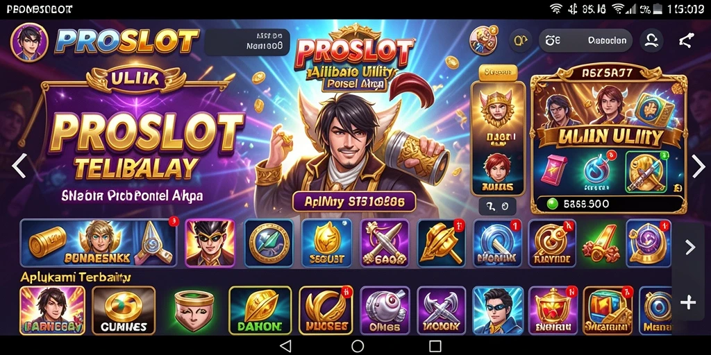 Tampilan utama PROSLOT dengan berbagai fitur Utility.
